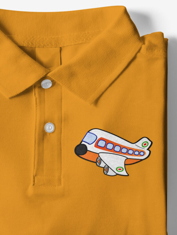 Mustard Yellow Aeroplane Polo T-Shirt For Men