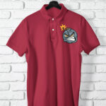 Maroon Angry Boom Polo T-Shirt For Men