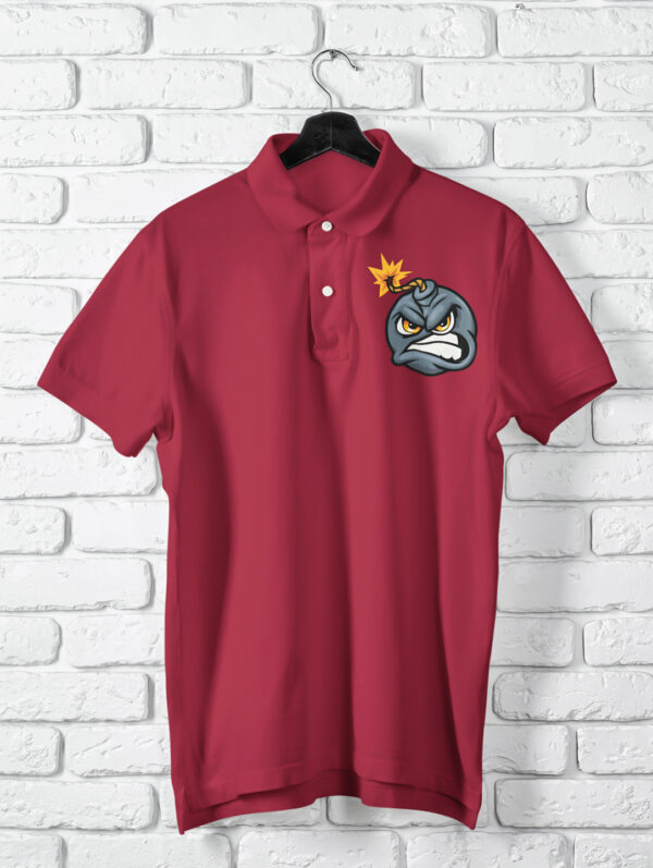 Maroon Angry Boom Polo T-Shirt For Men