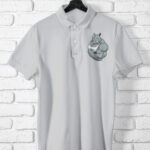 Gray Melange Angry Rhino Polo T-Shirt For Men