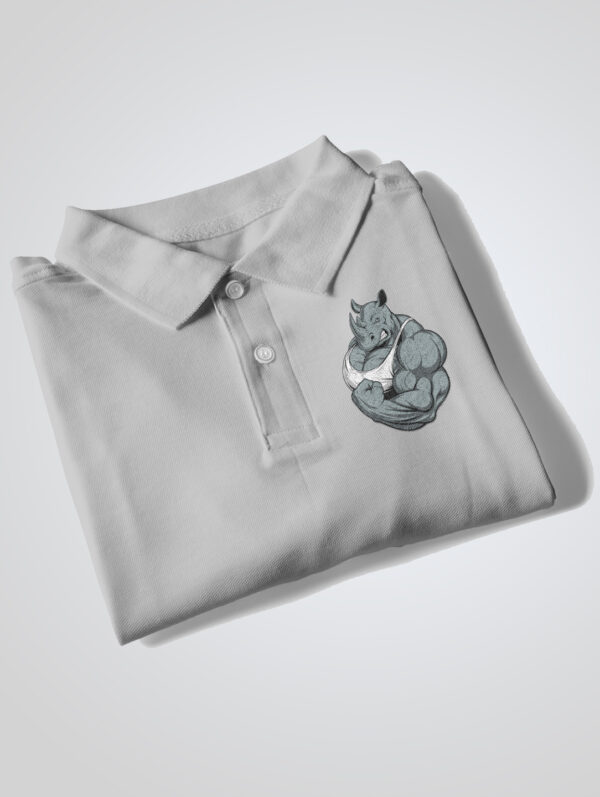 Gray Melange Angry Rhino Polo T-Shirt For Men