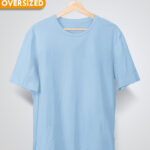 Baby Blue Oversized Plain T-Shirt For Men