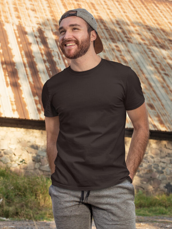 Plain Brown T-Shirt For Men's