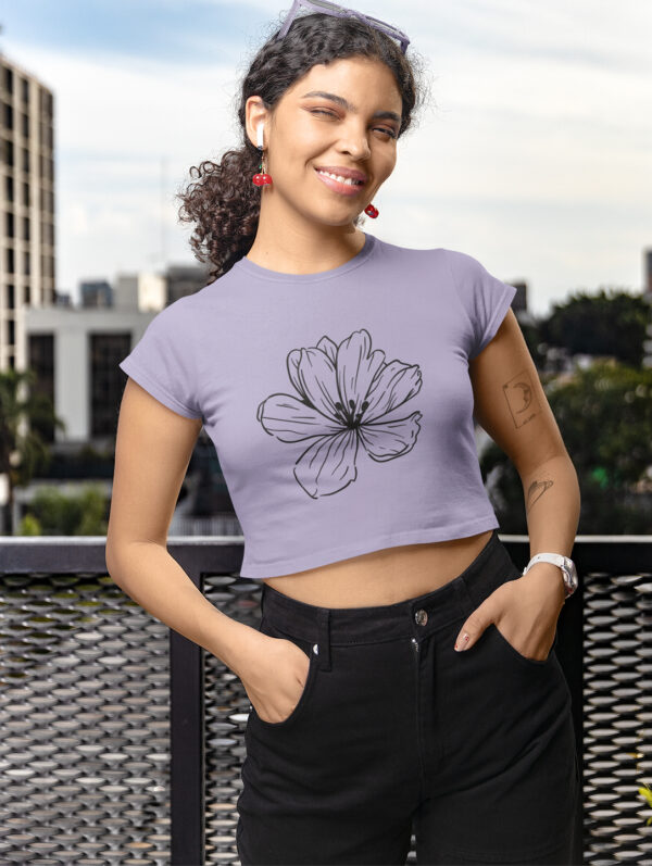 Flower Crop Top T-Shirt