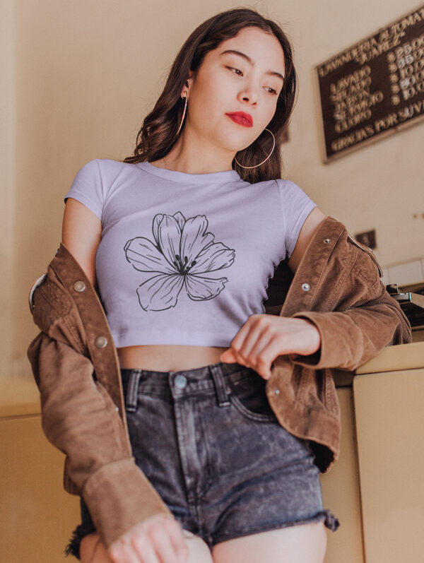 Flower Crop Top T-Shirt