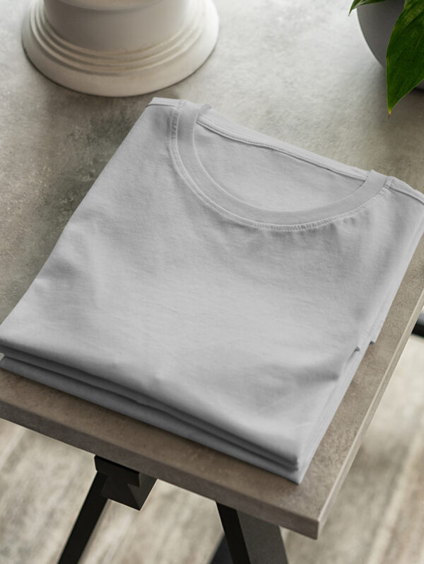 Grey Melange Oversized Plain T-Shirt For Men