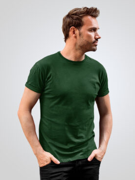 Plain Bottle Green T-Shirt For Men's