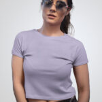 Plain Lavender Crop Top T-Shirt