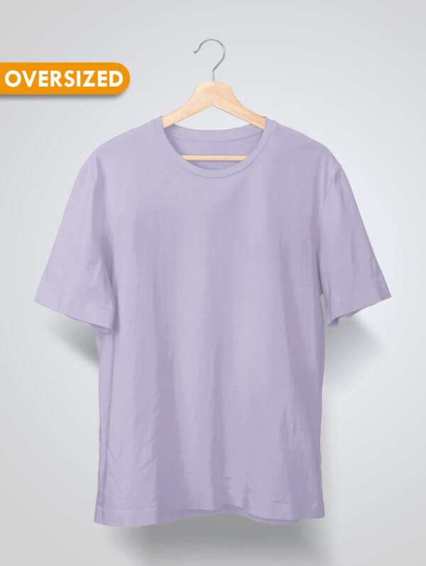 Lavender Oversized Plain T-Shirt For Men