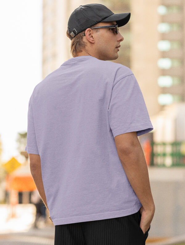 Lavender Oversized Plain T-Shirt For Men