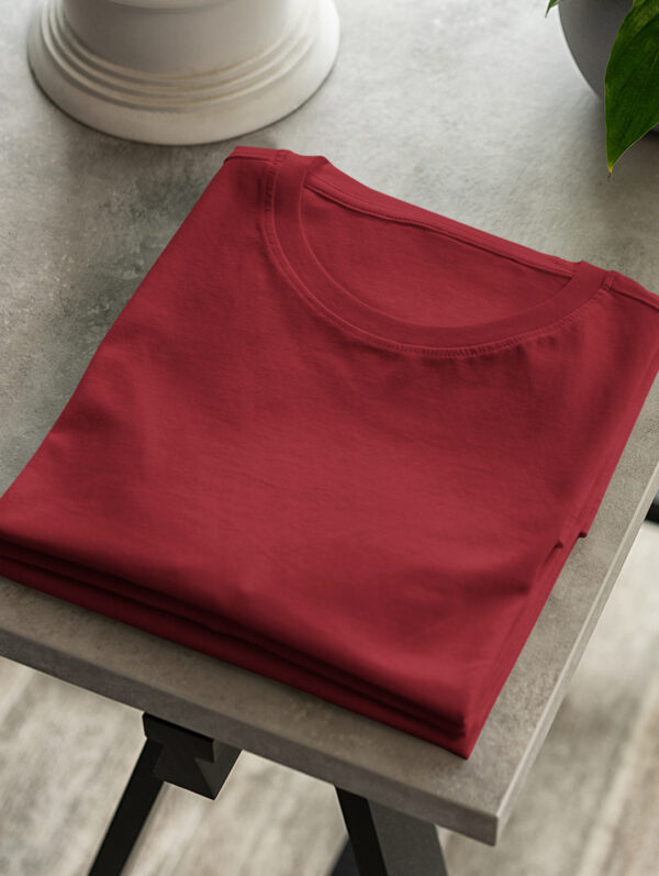 Maroon Oversized Plain T-Shirt For Men