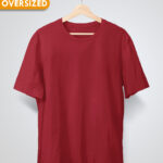 Maroon Oversized Plain T-Shirt For Men