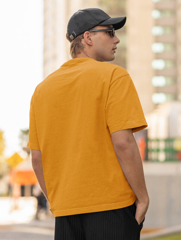 Mustard Yellow Oversized Plain T-Shirt For Men