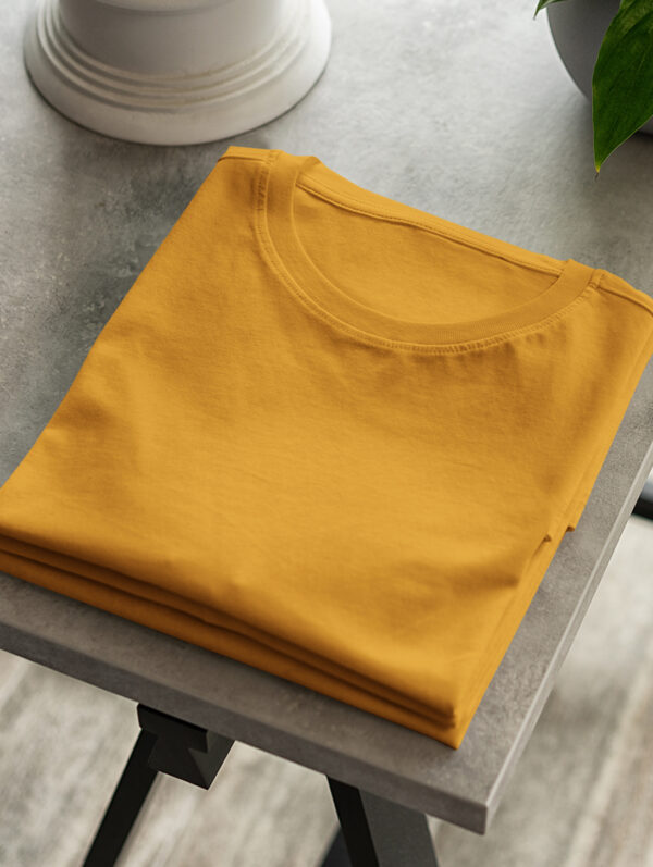 Mustard Yellow Oversized Plain T-Shirt For Men