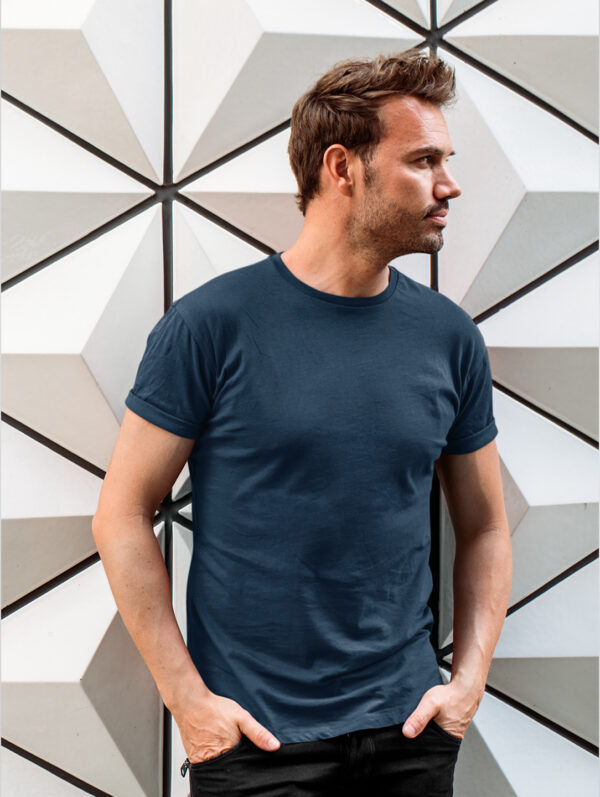 Plain Navy Blue T-Shirt For Men's