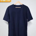 Navy Blue Oversized Plain T-Shirt For Men