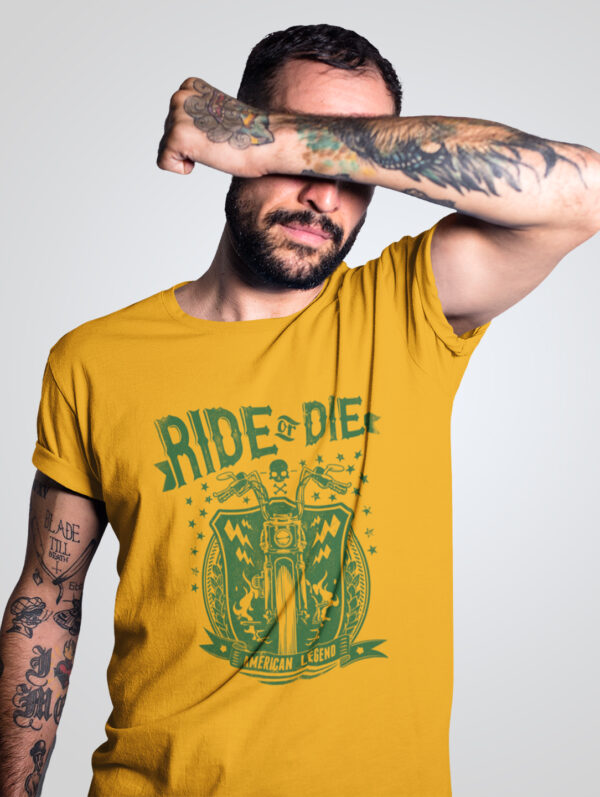 Men's Mustard T-Shirt Ride or Die T-Shirt