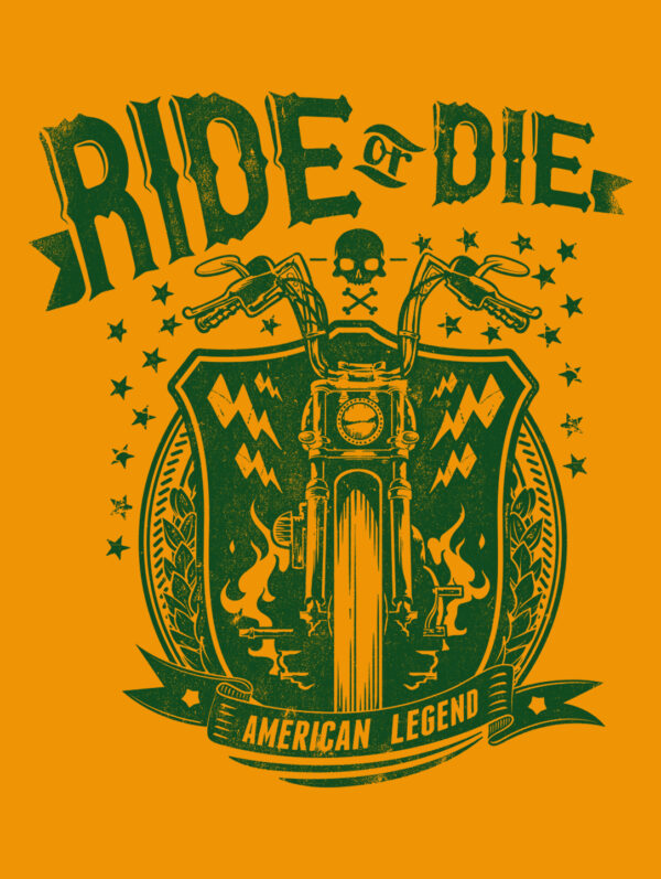 Men's Mustard T-Shirt Ride or Die T-Shirt