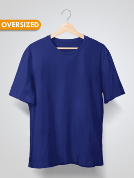 Royal Blue Oversized Plain T-Shirt For Men