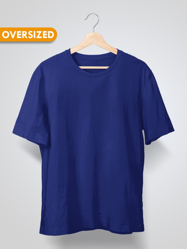 Royal Blue Oversized Plain T-Shirt For Men