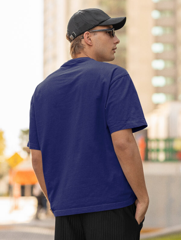 Royal Blue Oversized Plain T-Shirt For Men