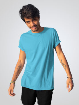 Plain Sky Blue T-Shirt For Men's