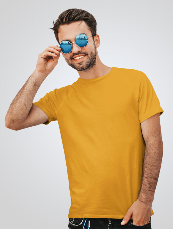 Plain Yellow T-Shirt For Men's