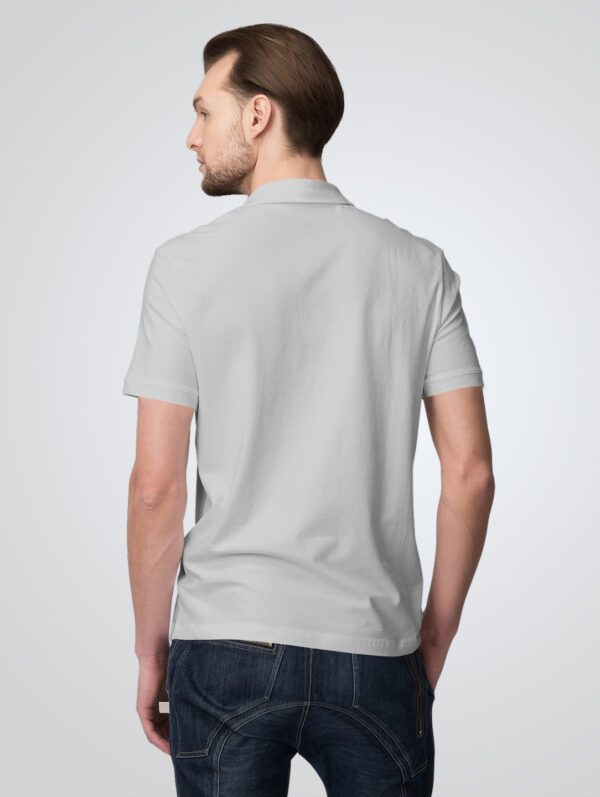 Grey Melange Polo T-Shirt For Men