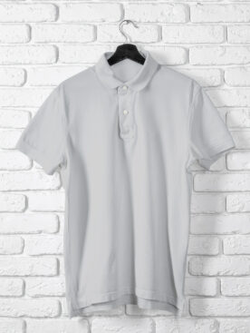 Grey Melange Polo T-Shirt For Men