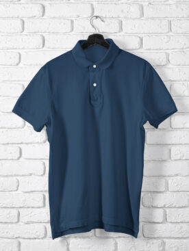 Navy Blue Polo T-Shirt For Men