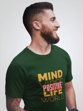 Graphic Printed Men's Green T-Shirt