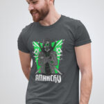 Men's Graphic Printed Steel Gray T-Shirt