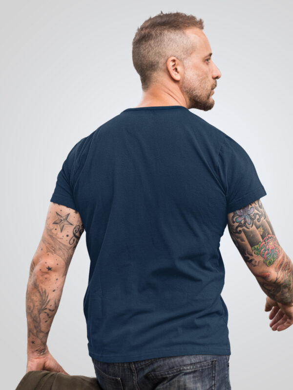 Men's Graphic Printed Navy Blue T-Shirt