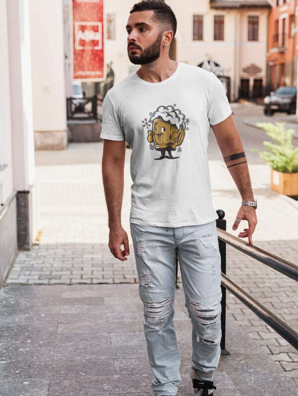 Graphic Printed Men's White T-Shirt