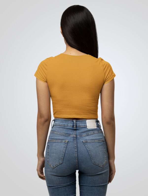 Plain Golden Yellow Crop Top T-Shirt