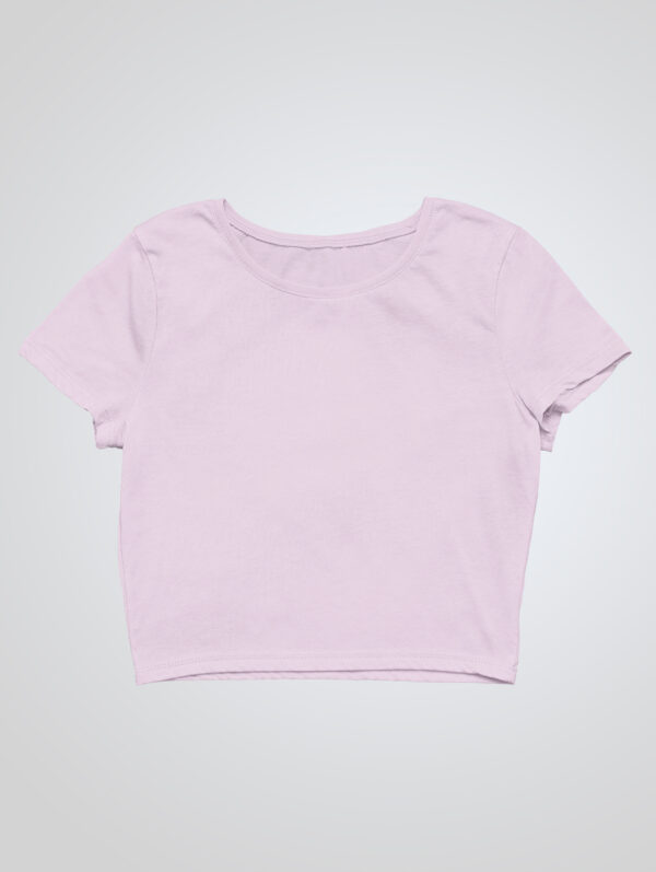 Plain Light Pink Crop Top T-Shirt