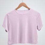 Plain Light Pink Crop Top T-Shirt