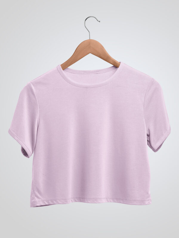 Plain Light Pink Crop Top T-Shirt