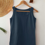 Plain Navy Blue Tank Top For Women