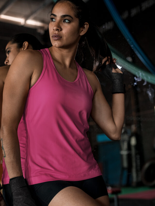 Plain Pink Tank Top For Women