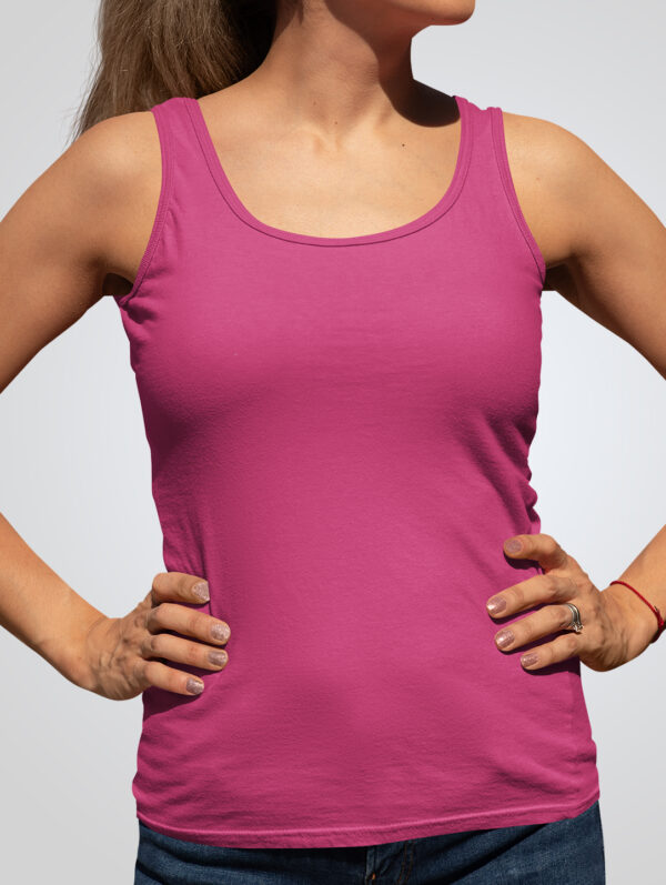 Plain Pink Tank Top For Women