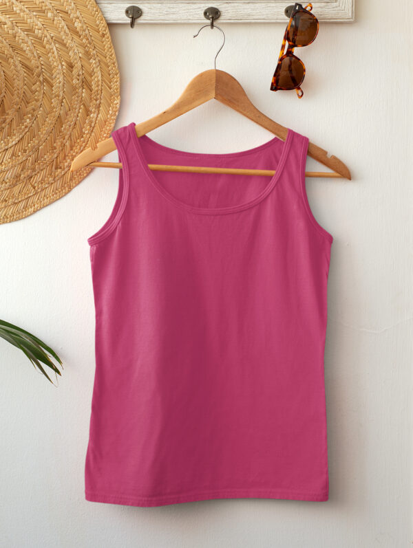 Plain Pink Tank Top For Women