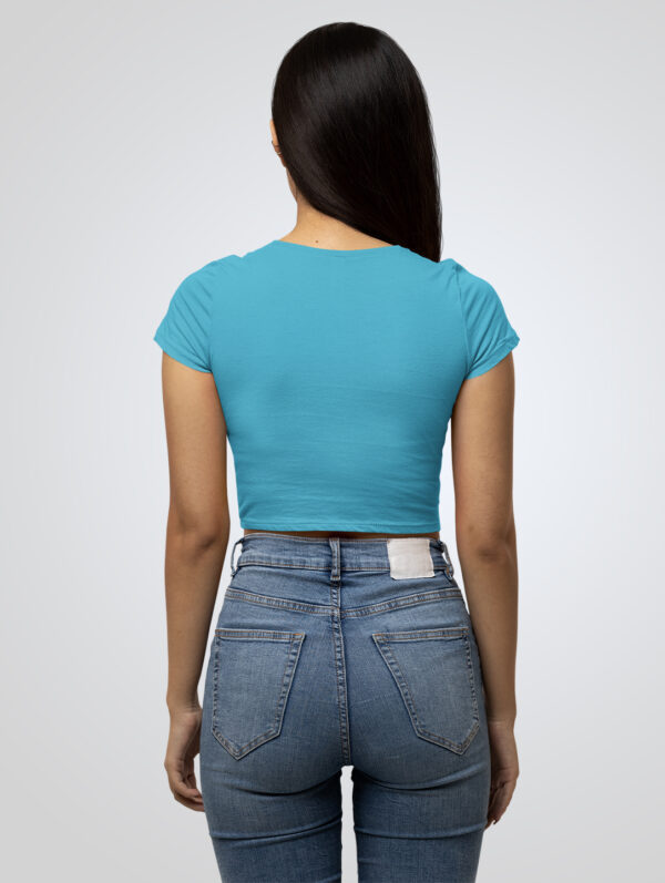 Plain Sky Blue Crop Top T-Shirt