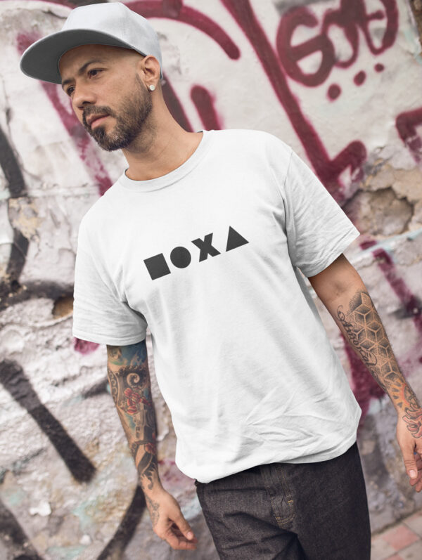 ■⬤✖▲ Design Men's White T-Shirt