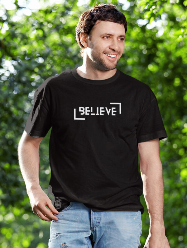 Believe Men's Black T-Shirt