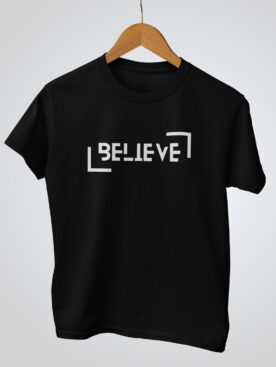 Believe Men's Black T-Shirt