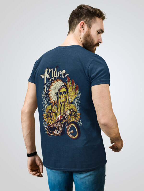 Ghost Rider Design Men's Navy Blue T-Shirt