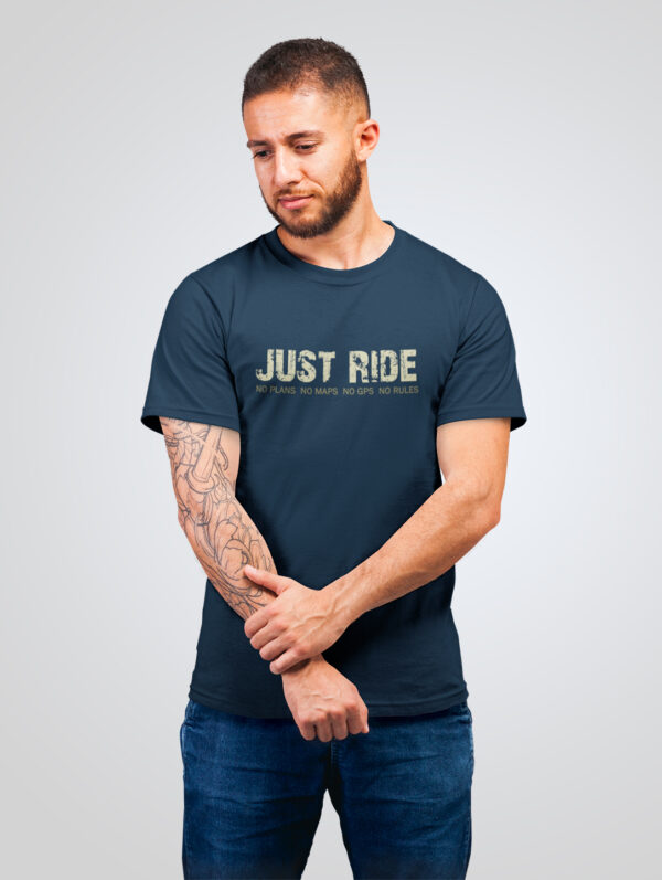 Ghost Rider Design Men's Navy Blue T-Shirt