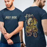 Ghost Rider Design Men's Navy Blue T-Shirt