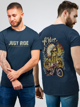 Ghost Rider Design Men's Navy Blue T-Shirt